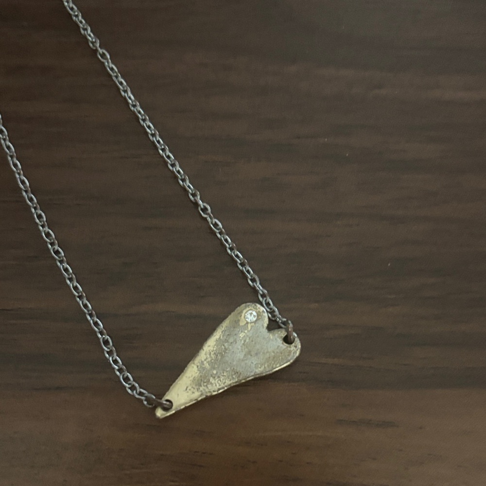 Jewel Kade-Gold and Silver Heart Pendant Necklace (mixed metals)